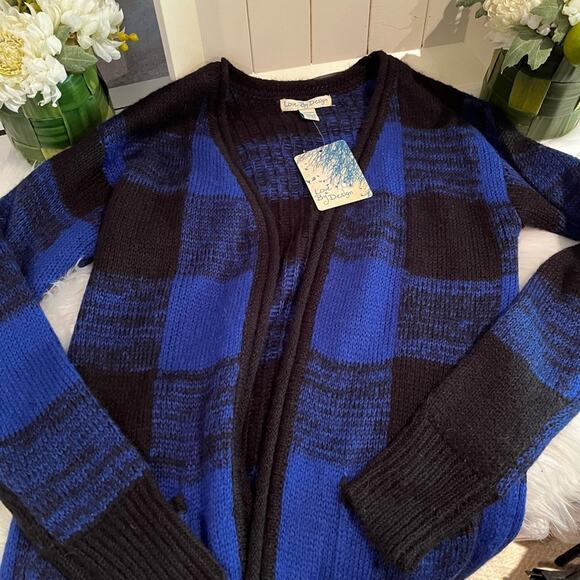 NEW Nordstrom Love by Design Plaid Fuzzy Oversized Grandpa Cardigan Sweater XS - Picture 8 of 12